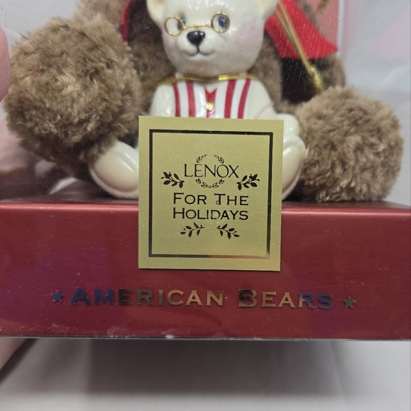 Lenox American Bears 100th Anniversary Plush Brown Bear Porcelain White Bear - Picture 2 of 10